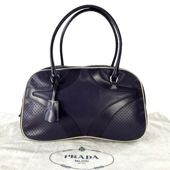 Prada Vitello Drive Leather Bowling Bag - Picture 3 of 8